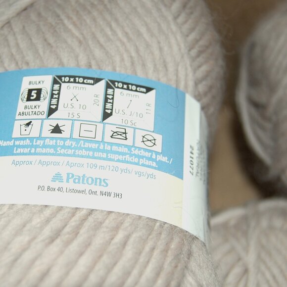 Mix Dye Lot of 6, Patons Classic Wool Roving Yarn, Natural Taupe - Picture 5 of 5